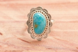 Genuine Sonoran Turquoise Sterling Silver Native American Ring